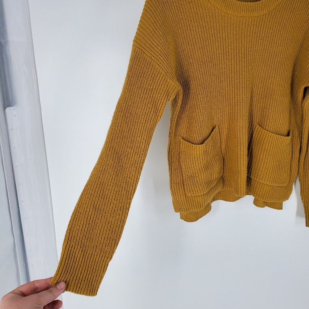 Madewell Yellow Patch Pocket Pullover Sweater Xs - image 4